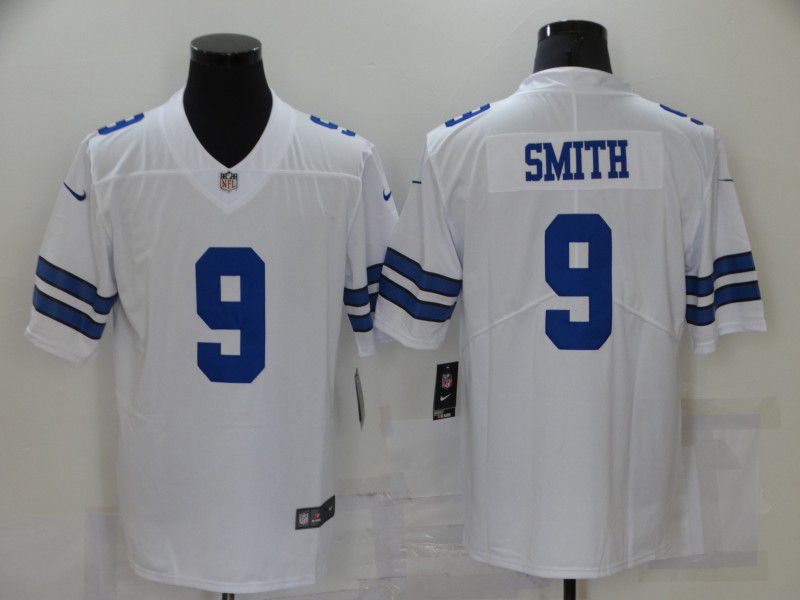Men Dallas Cowboys 9 Smith White Vapor Untouchable Limited Player 2021 Nike NFL Jersey